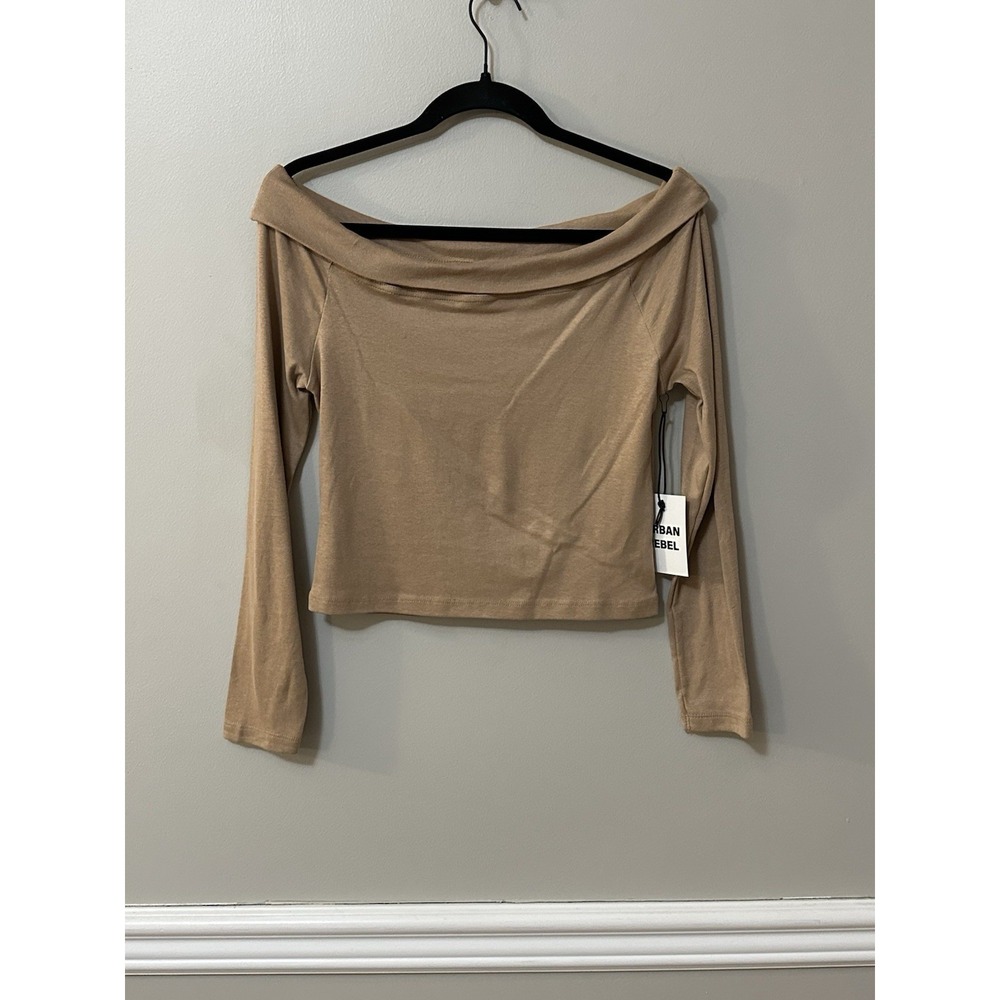 Urban Rebel Women's Off The Shoulder Black‎ Long Sleeve Top Size M